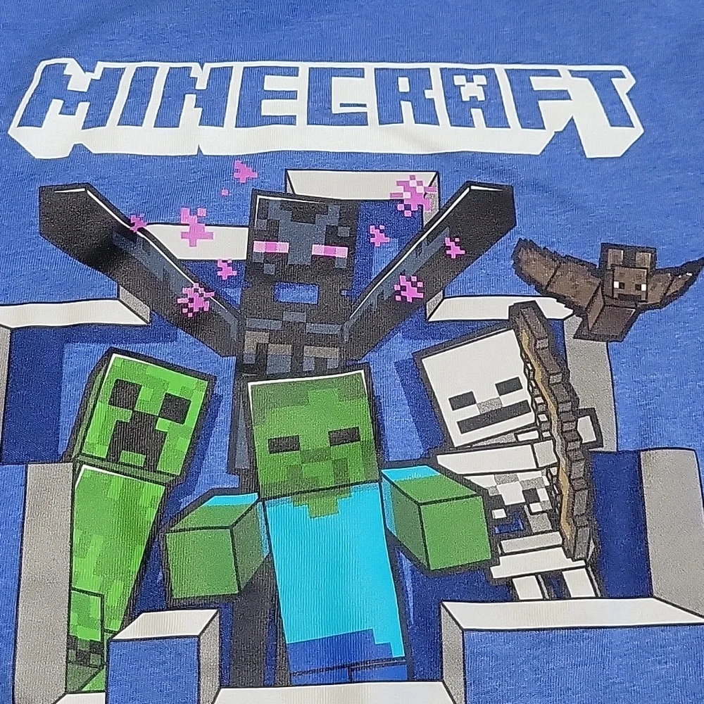 Minecraft Blue Graphic Tee Sz 16 - Picture 3 of 7